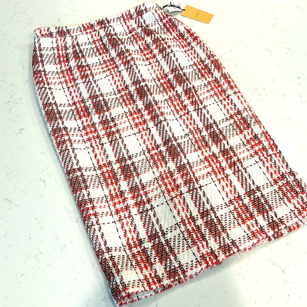 Halogen textured wool skirt